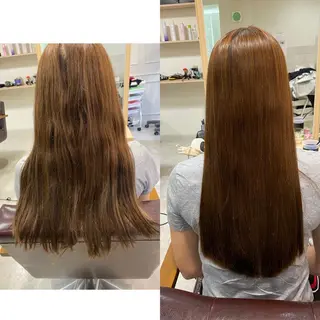 ロング 透明感カラー✨ 酸性ストレート特化のヘアスタイル