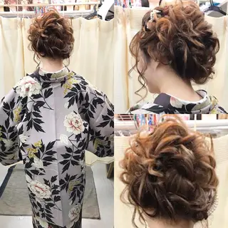セミロング ヘアアレンジ 上辻 博司のヘアスタイル