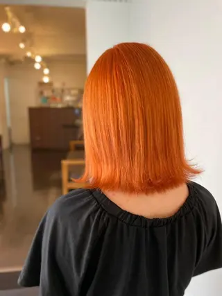 カラー ヘアアレンジ ミディアム パーマ newi 川崎店のヘアスタイル