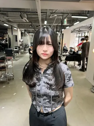 ロング 韓国レイヤ ー支持No.1renのヘアスタイル