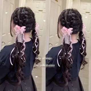 ロング ヘアアレンジ シールエクステ横浜 🐏☁️miminaのヘアスタイル