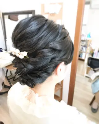 ミディアム ヘアアレンジ 早朝✨ヘアセット 着付け/清水玲歌のヘアスタイル