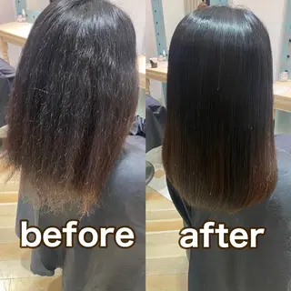 セミロング カラー ブリーチなし 透明感カラー/艶髪のヘアスタイル