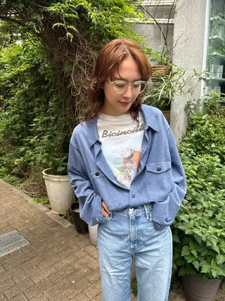 ミディアム カラー 似合わせカット レイヤー/ボブのヘアスタイル