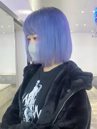 ミディアム カラー パーマ 🎨ハイトーン/ 切りっぱなし みつきのヘアスタイル