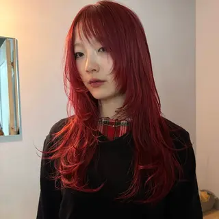 ロング 舟橋耀/ブリーチカラ ー/レイヤーカットのヘアスタイル