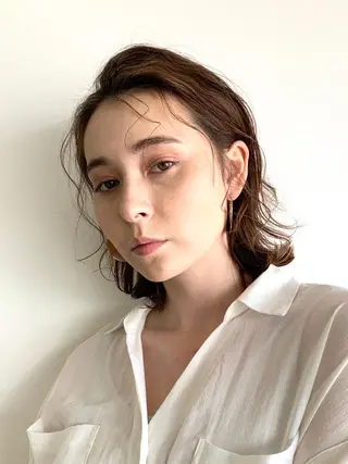 ミディアム 🌿似合わせ透明感 カラー松本朋幸🌿のヘアスタイル