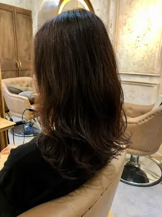 セミロング カラー パーマ 鷺沼駅徒歩1分 キシタクのヘアスタイル