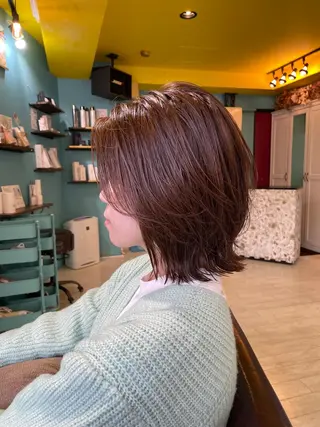 ミディアム カラー 末石 智のヘアスタイル