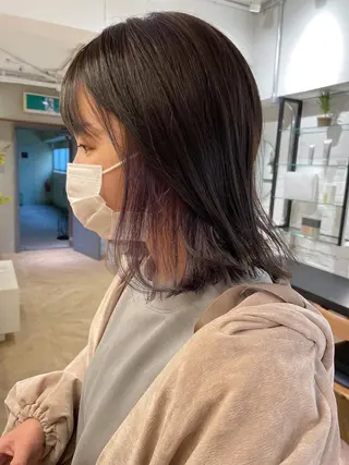 カラー レイヤーカット🍏 オリーブ/ののかのヘアスタイル
