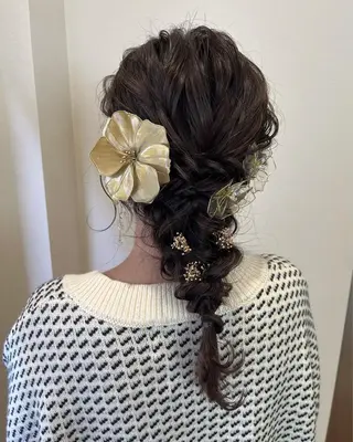 セミロング ヘアアレンジ サソウ ユリエ🥥のヘアスタイル