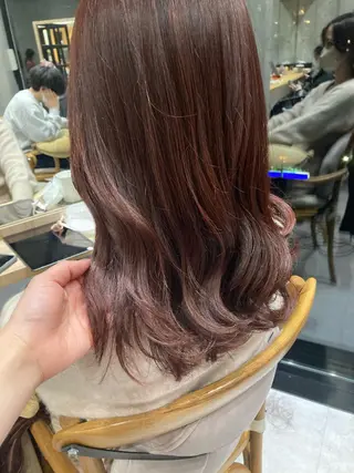 ミディアム ✨色持ちの良い艶 カラー✨蟹江真世のヘアスタイル
