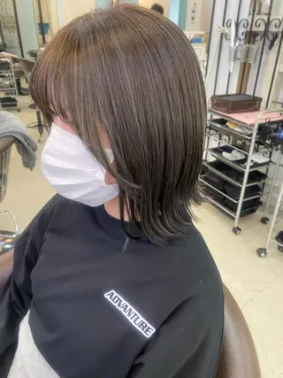 ミディアム カラー パーマ ヘアアレンジ kame|レイヤー / 似合わせ顔周りのヘアスタイル