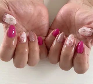 セミロング カラー ネイル Nailsalon Calmeのネイルデザイン