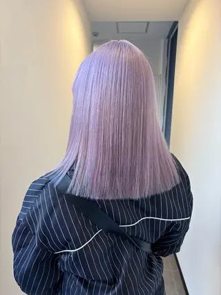 ミディアム カラー ヘアカラー&縮毛矯正 STAR☆RIVERのヘアスタイル