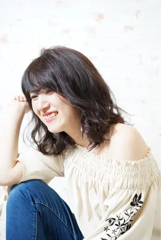 ミディアム カラー パーマ ヘアアレンジ KAIzen. tomoのヘアスタイル