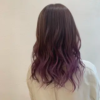 セミロング カラー 店長ハイトーンカラー 柞山史奈のヘアスタイル