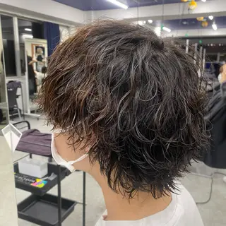 セミロング カラー パーマ ヘアアレンジ メンズ キッズ ネイル マツエク・マツパ アイブロウ ✂️メンズカット ひろき✂️のヘアスタイル