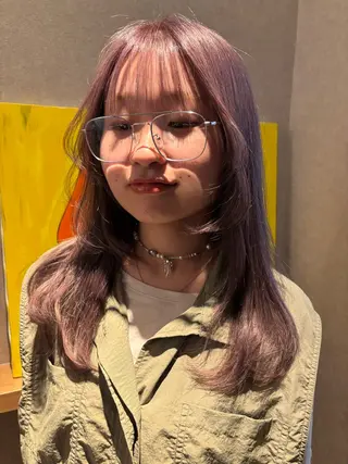 セミロング カラー ブリーチなしカラー/ パーマ/おとは🦖♡のヘアスタイル