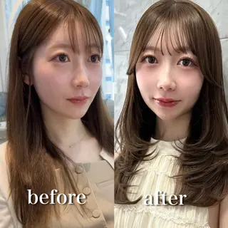 ミディアム Lond jeloudのヘアスタイル
