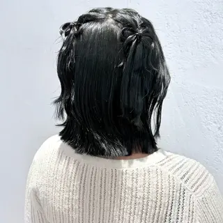ミディアム ヘアアレンジ 縮毛矯正/Wカラー /アレンジ🌙あまにのヘアスタイル
