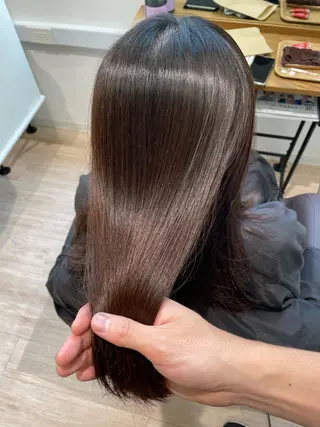 ロング カラー パーマ 関西センターパート メンズモデル募集のヘアスタイル