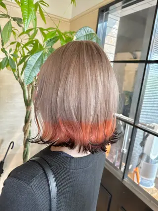 ミディアム カラー lil'Lab所属・ハイトーンカラー💇 磯本　貴信のヘアスタイル