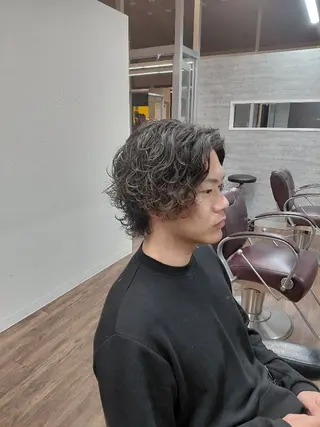 ミディアム メンズ パーマ メンズ特化💈/ 長谷川翼のヘアスタイル