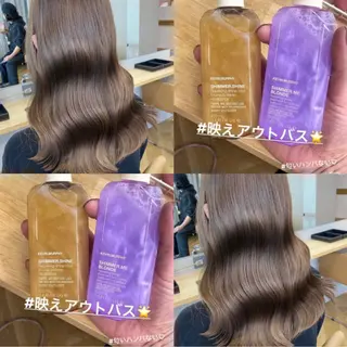 セミロング カラー プル艶職人/ にしものヘアスタイル