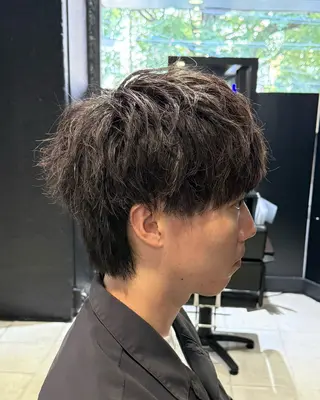 ショート メンズ 【フェザーパーマ】 【縮毛矯正】鶴田文のヘアスタイル