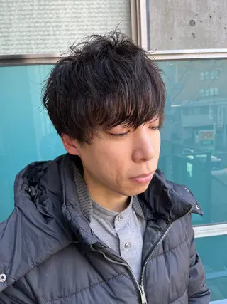 ショート カラー パーマ メンズ 久木原 ゆりのヘアスタイル