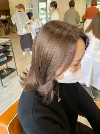 ミディアム カラー ヘアアレンジ イワタ マハ/ minim hairのヘアスタイル