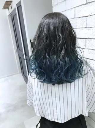 セミロング カラー パーマ ヘアアレンジ メンズ キッズ ネイル マツエク・マツパ バレイヤージュ/ 髪質改善/渡邉悟🌱のヘアスタイル