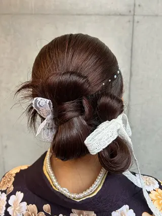 セミロング ヘアアレンジ 勝野 麻美のヘアスタイル