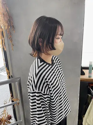 ショート カラー ウルフ レイヤー パーマ🪐MANAのヘアスタイル