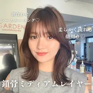 ミディアム カラー 内野 龍海 / レイヤーカットのヘアスタイル