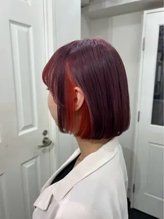 セミロング 抜け感/ワンカラー/ 明大前/桑田のヘアスタイル