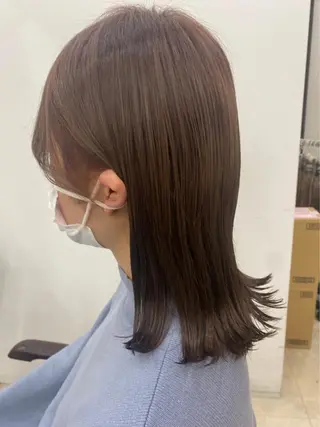 セミロング カラー リルウヘアー 天王寺のヘアスタイル