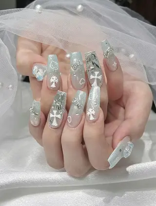 ネイル チップ長さ出し 専門店のネイルデザイン