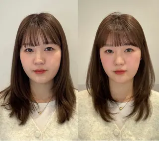 ミディアム ❤︎︎韓国ヘア❤︎︎ 𝑺𝒉𝒊𝒉𝒐のヘアスタイル