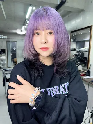 ミディアム カラー かずくん🦩名古屋 ハイトーン/レイヤーのヘアスタイル