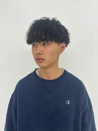 パーマ メンズ スパイキーパーマ 柏NO1 藤本葉のヘアスタイル