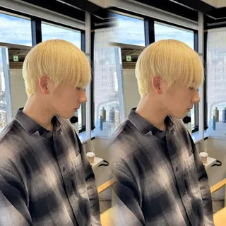 カラー メンズ fuka/梅田/ ミルクティーベージュのヘアスタイル
