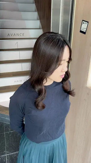 セミロング カラー 【ブリーチ無しW】 【暗髪&暖色系】圭真のヘアスタイル