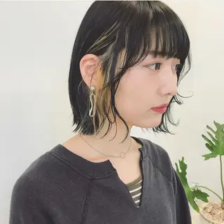 ミディアム パーマ カラー CEINE PATHのヘアスタイル