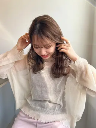 ミディアム カラー パーマ CEINE PATHのヘアスタイル
