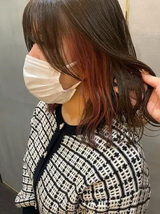 ミディアム カラー 韓国×髪質改善カラー 💎hinaのヘアスタイル