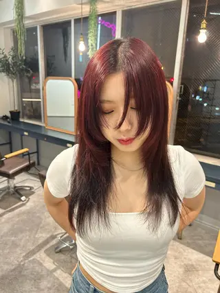ロング カラー 薄暮 マツイ レンのヘアスタイル