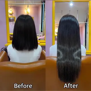 ロング シール＋ちび編み込み エクステ梅田🐨のヘアスタイル