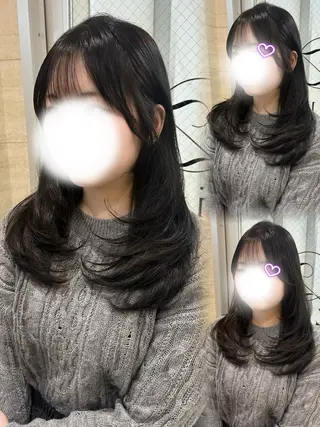 セミロング 🎀zina/韓国 🎀amiのヘアスタイル